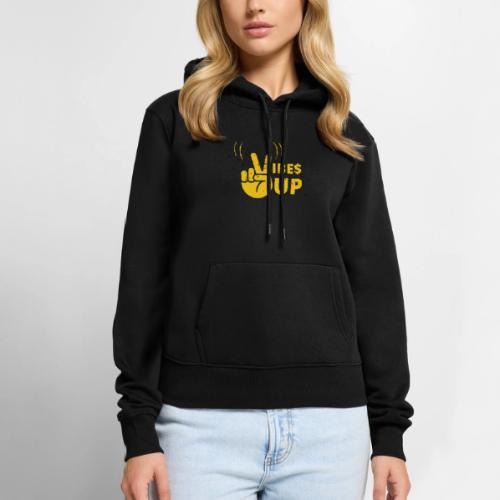 Vibrant Peace Vibes Up Design - Women's Premium Hoodie
