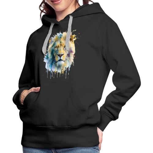 Splash-Art Lion Face - Women's Premium Hoodie