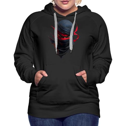 Crimson Stare Ninja - Women's Premium Hoodie