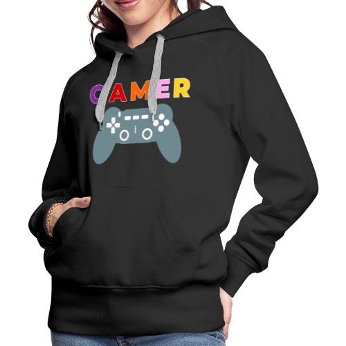Colorful Gamer Controller Graphic - Women's Premium Hoodie