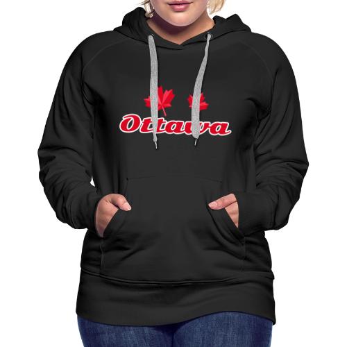 Ottawa with two red maple leaves - Women's Premium Hoodie