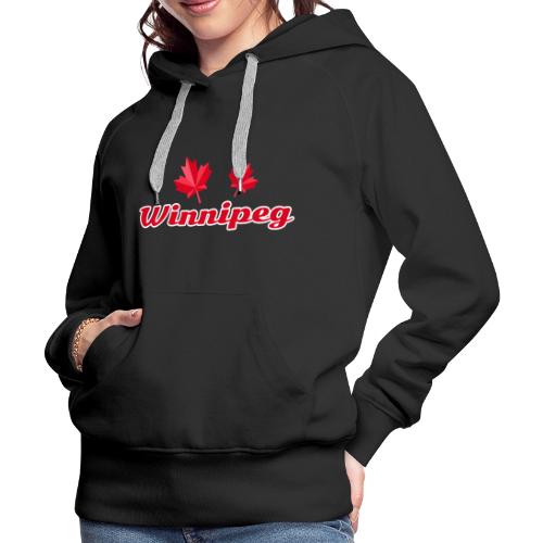 Winnipeg with two red maple leaves - Women's Premium Hoodie
