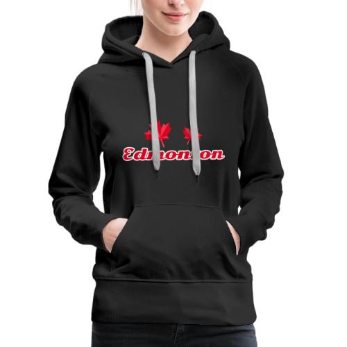Edmonton with two red maple leaves - Women's Premium Hoodie