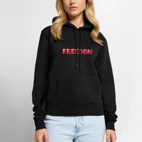 Freedom Bold 3D Word Art Design - Women's Premium Hoodie