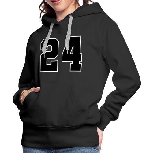 Varsity Number 24 College Font - Women's Premium Hoodie