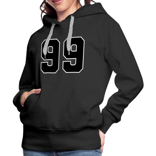 Varsity Number 99 Athletic Font - Women's Premium Hoodie