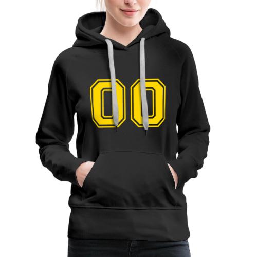 Number 00 in a classic athletic collegiate font - Women's Premium Hoodie