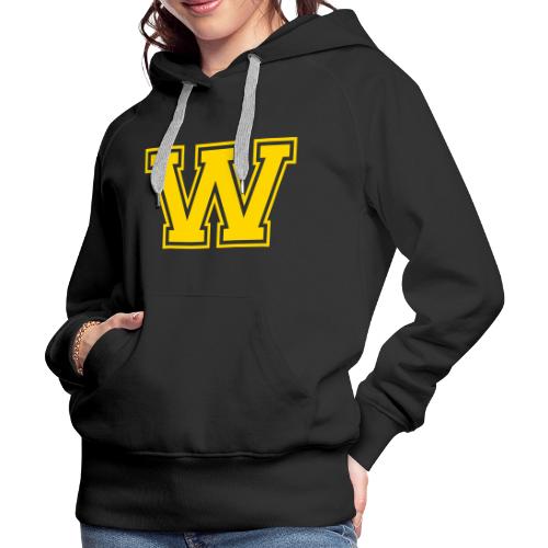 Letter W – Capital Athletic Alphabet Monogram - Women's Premium Hoodie
