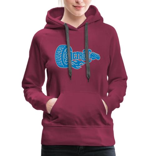The D® - Detroit Wheel Guitar with Flames Bl Slvr - Women's Premium Hoodie