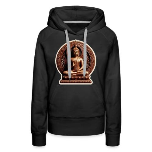 Buddha Statue in meditation and Hand Mudra - Women's Premium Hoodie