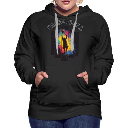 Basketball Slam Dunk Splash Design - Women's Premium Hoodie