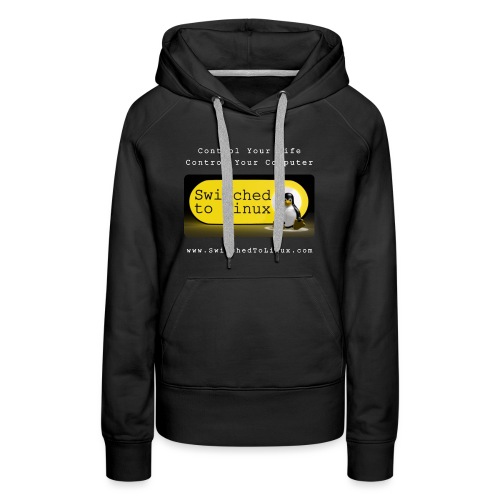 Switched To Linux Logo and White Text - Women's Premium Hoodie