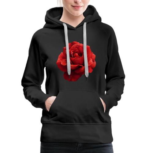 Rose: Crimson Dew Bloom - Women's Premium Hoodie