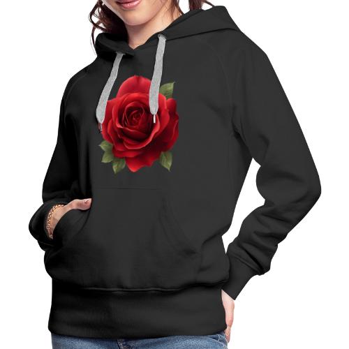 Rose: Crimson Bloom Elegance - Women's Premium Hoodie
