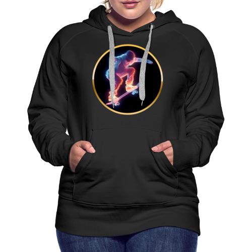 Skateboarding: Neon Skate Orbit - Women's Premium Hoodie