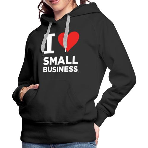 I Heart Small Business Logo (Red & White) - Women's Premium Hoodie