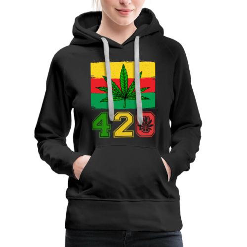 Farcical 420 Herb Flag Weed Marijuana Design - Women's Premium Hoodie
