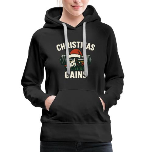 Christmas Gains – Santa Barbell Power - Women's Premium Hoodie