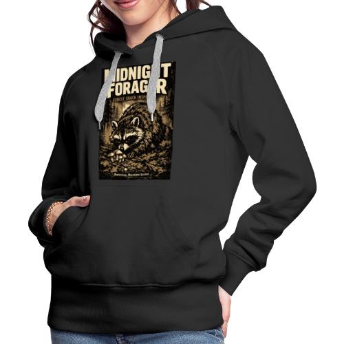 Midnight Forager Raccoon Mushroom Hunter - Women's Premium Hoodie