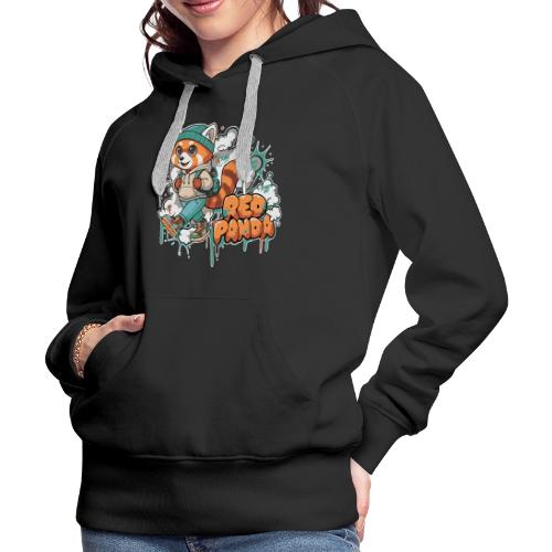 Red Panda Street Graffiti Vibes - Women's Premium Hoodie