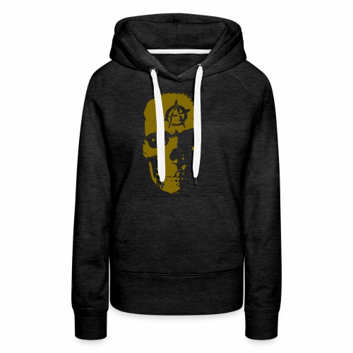 Anarchy Skull Gold Grunge Splatter Dots Gift Ideas - Women's Premium Hoodie