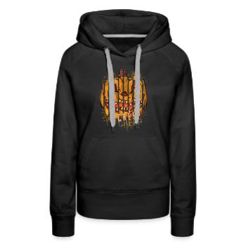 Scary Pumpkin Spooky Halloween Carved Pumpkin Face - Women's Premium Hoodie - black - Front - Julia (174cm)