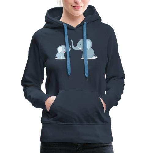Father and Baby Son Elephant - Women's Premium Hoodie