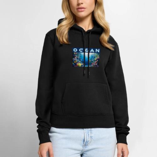 Ocean: Neon Reef Glow - Women's Premium Hoodie