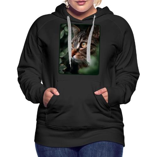 Tabby Cat Jungle Eyes Design - Women's Premium Hoodie