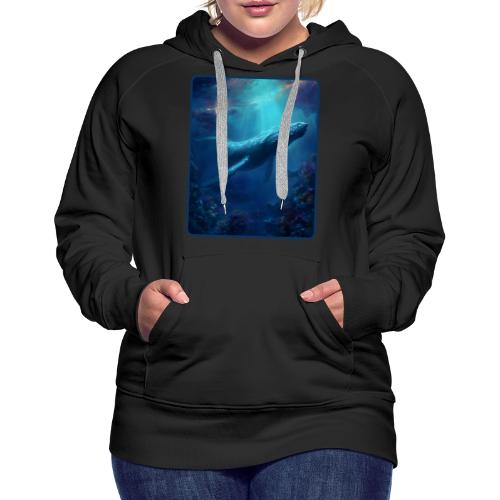 Humpback Whale Ocean Reef Design - Women's Premium Hoodie