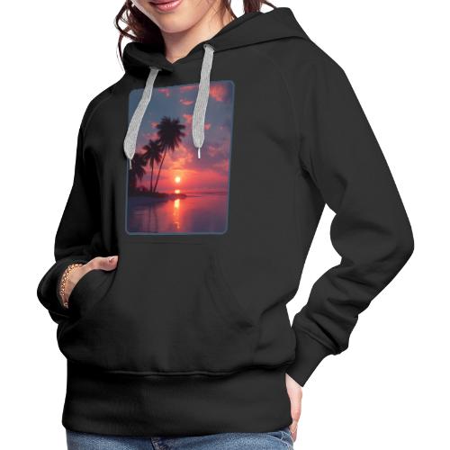Tropical Sunset Ocean Reflection Design - Women's Premium Hoodie