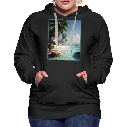 Tropical Beach Paradise Palm Design - Women's Premium Hoodie