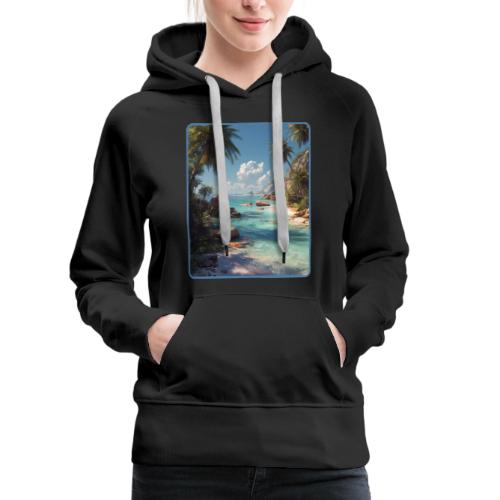 Tropical Island Paradise Ocean Design - Women's Premium Hoodie
