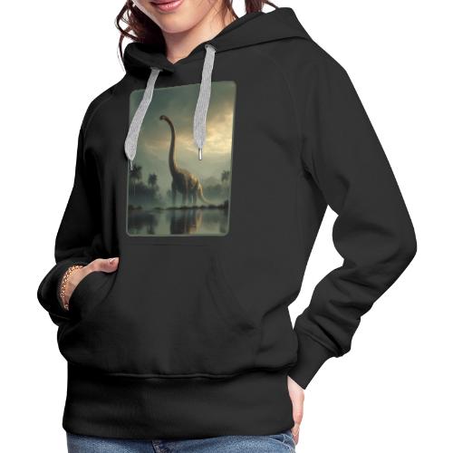 Brachiosaurus Misty Lake Design - Women's Premium Hoodie