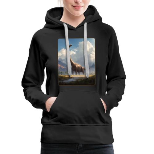 Brachiosaurus Valley Landscape Design - Women's Premium Hoodie