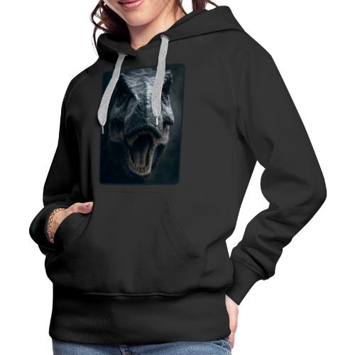 T Rex Cinematic Close-Up Design - Women's Premium Hoodie