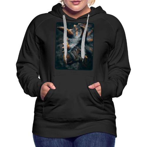 Triceratops Detailed Portrait Design - Women's Premium Hoodie