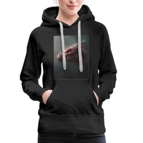 Red Dragon Fog Portrait Design - Women's Premium Hoodie