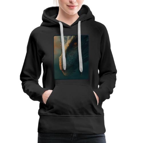 Golden Eye Dragon Close-Up Design - Women's Premium Hoodie