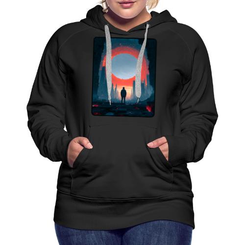 Cosmic Portal Future City Design - Women's Premium Hoodie