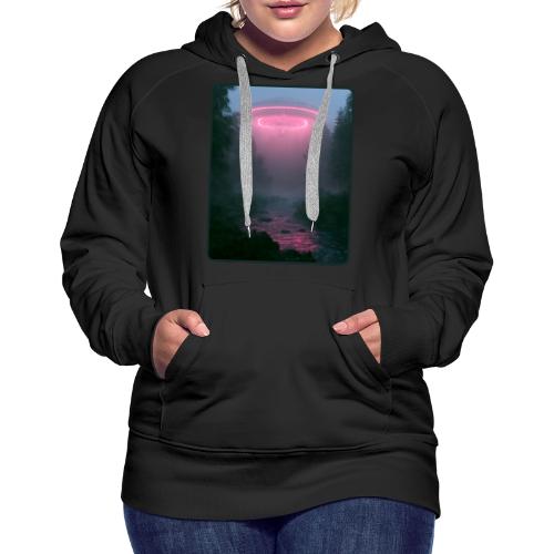 Neon UFO Forest River Design - Women's Premium Hoodie