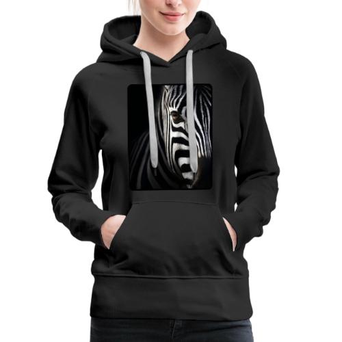 Zebra High Contrast Portrait Design - Women's Premium Hoodie