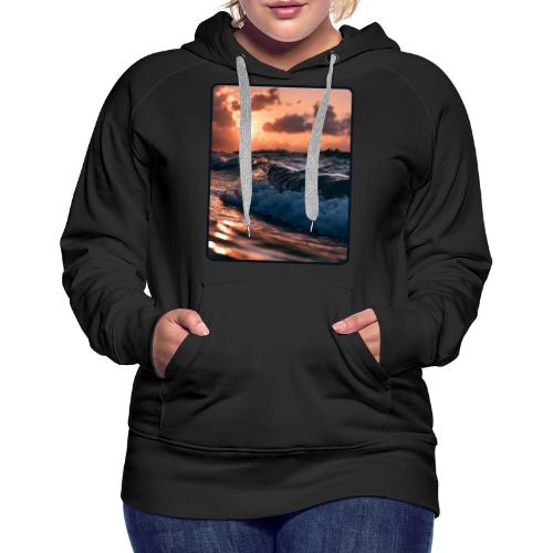 Golden Sunset Ocean Wave - Women's Premium Hoodie