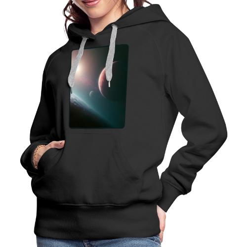 Deep Space Planet Horizon Art - Women's Premium Hoodie