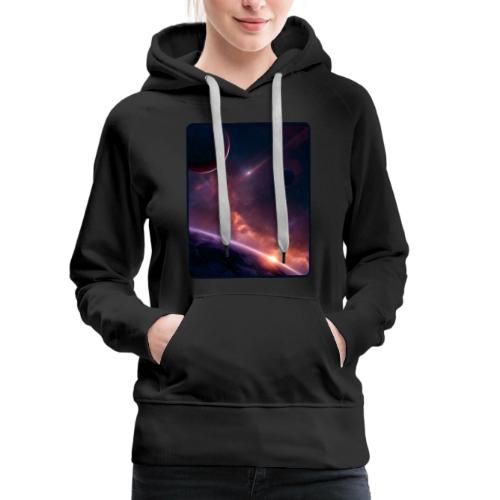 Cosmic Sunset Nebula Space Art - Women's Premium Hoodie