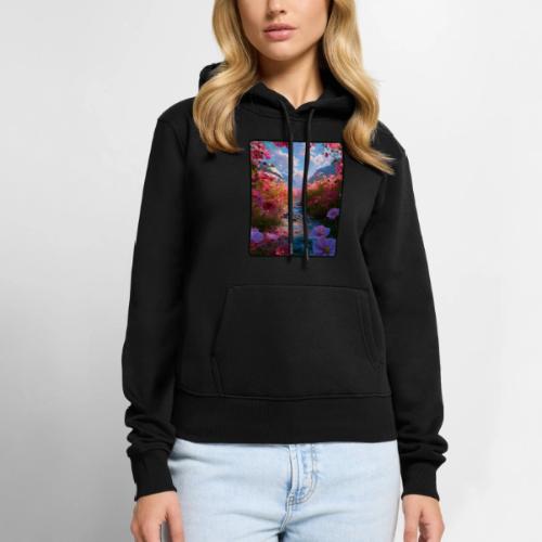 Dreamy Cosmos Valley Landscape Art - Women's Premium Hoodie
