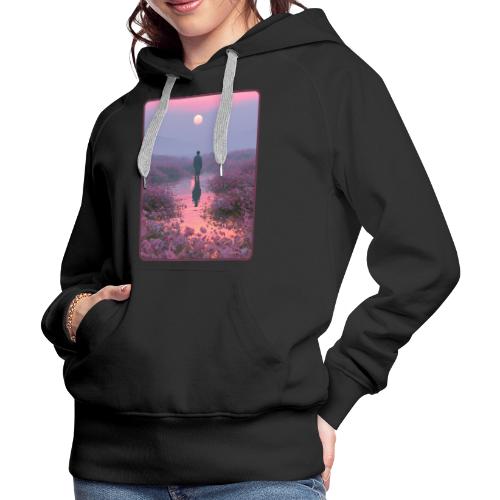 Ethereal Sunset Flower Field Art - Women's Premium Hoodie