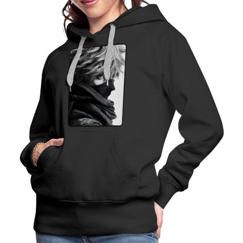 Battle-Worn Ninja Portrait - Women's Premium Hoodie