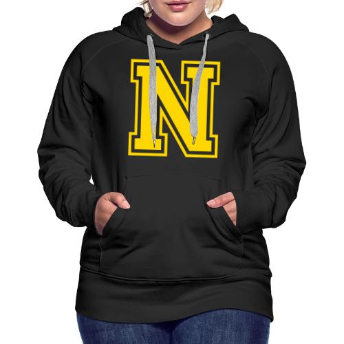 Letter N – Capital Athletic Alphabet Monogram - Women's Premium Hoodie