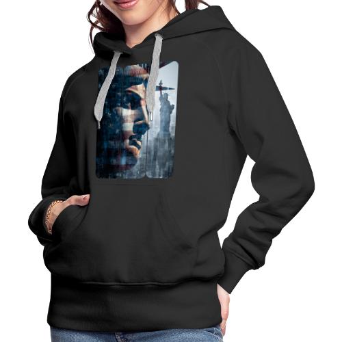 USA: Liberty in Three Visions - Women's Premium Hoodie